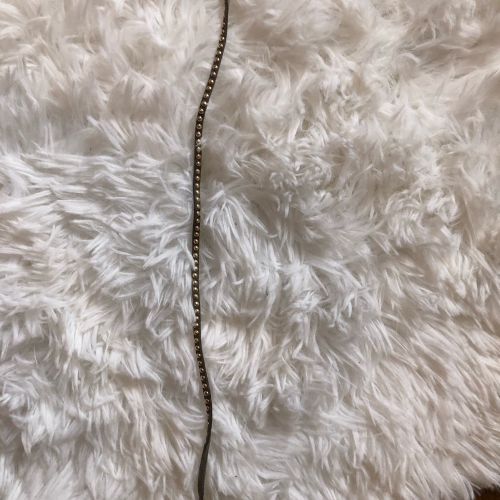 Suede and studded grey brownish chocker necklace